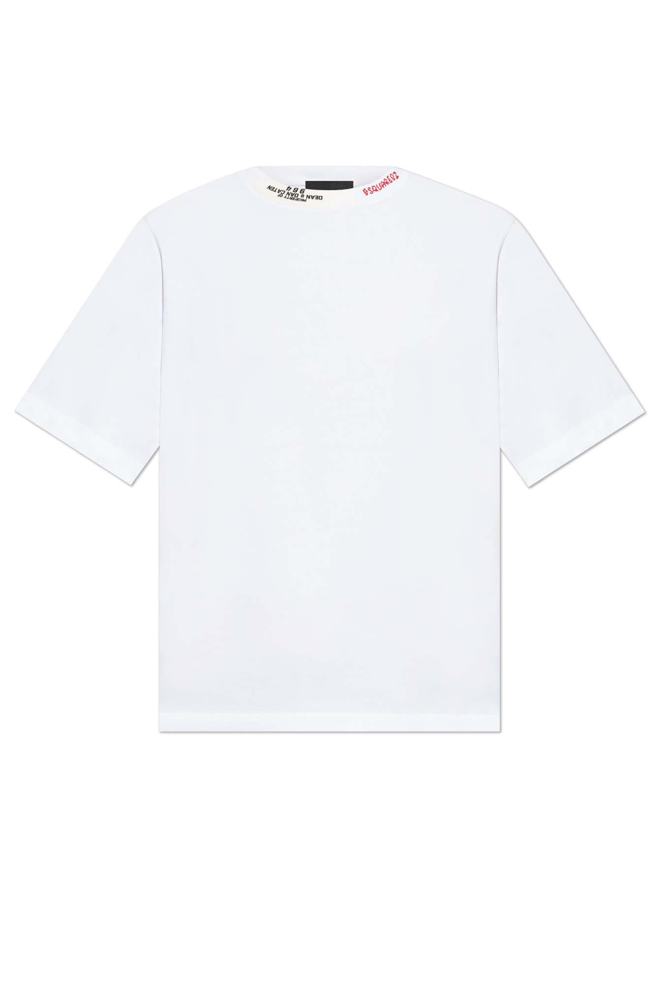 Tシャツ・カットソー DSQUARED2 WHITE T-SHIRT WITH LOGO EMBROIDERY Dsquared2 Embroidered-Logo T-Shirt - White | Editorialist